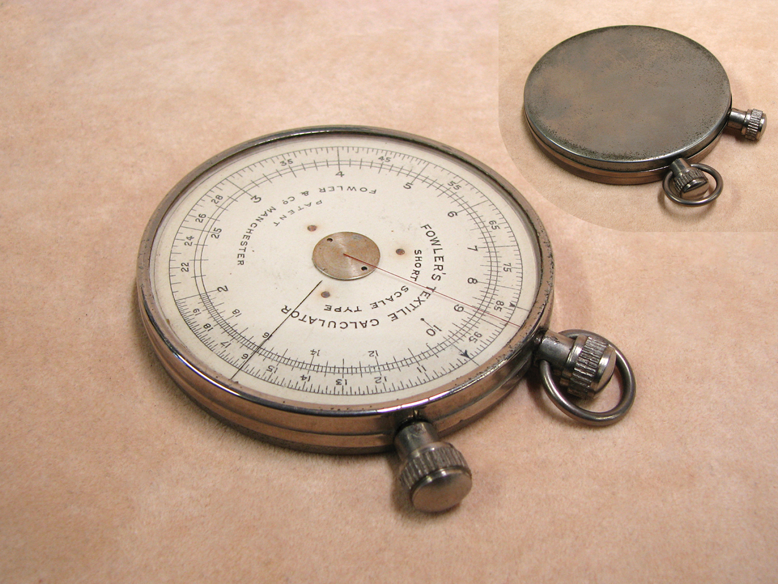1930's single sided Fowlers Textile Calculator, Short Scale Type